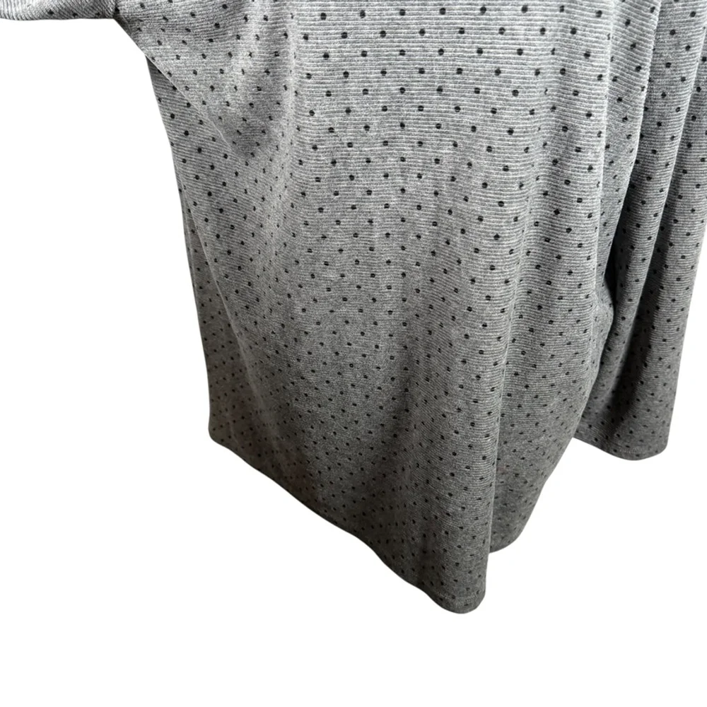 Talbots Velour Ribbed Knit Tunic Top Gray Black Polka Dot Soft Casual size XL - Picture 5 of 10